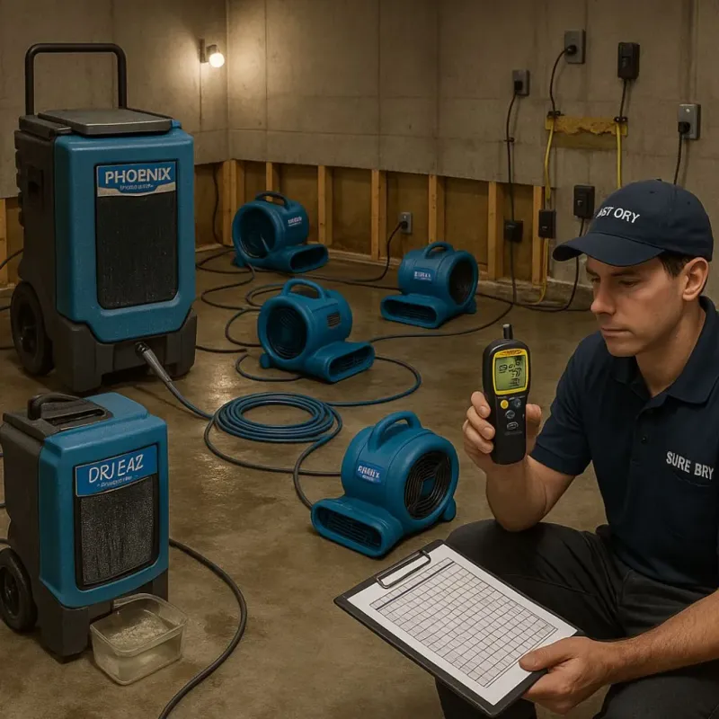 Structural Drying and Dehumidification process in Belleville, MI